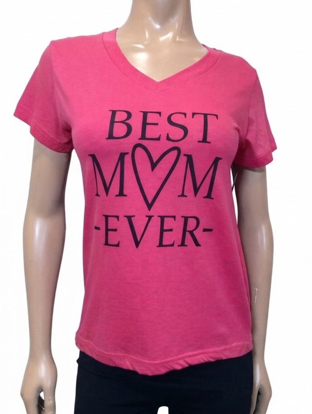 Best Mom Ever Vneck Tshirt Pink Mothers Day Womens Size Medium Top